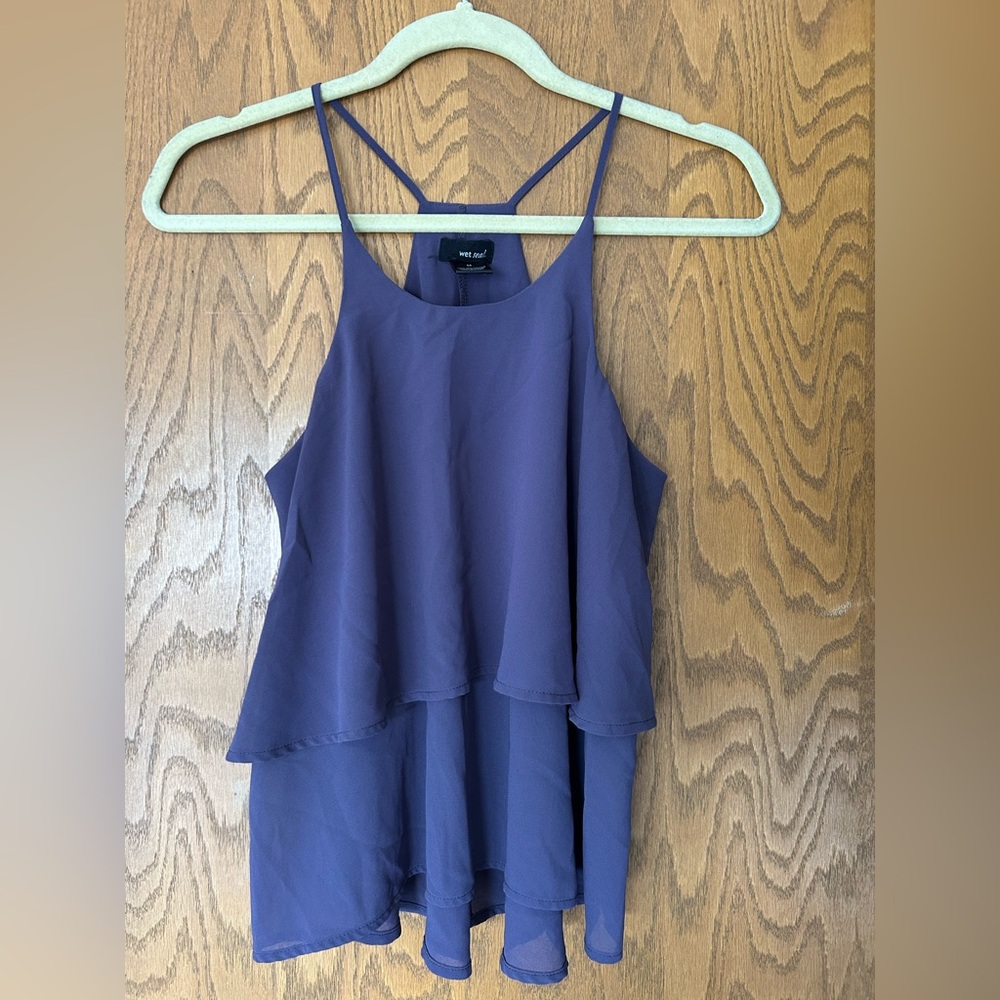 Wet Seal Purple Layered Chiffon Tank Top